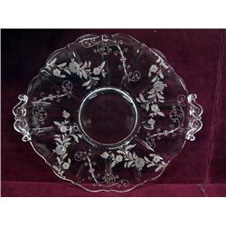Cambridge Glass - ''Elaine'' Tab Handled Cake Plate