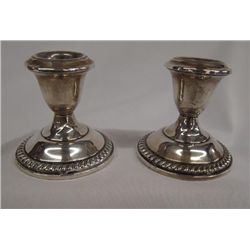 2 Empire Sterling Silver Candle Sticks