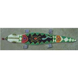 Vintage African Hand Beaded Alligator Wall Hanging