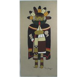 Hopi Kachina Painting on Board - C J Prophet