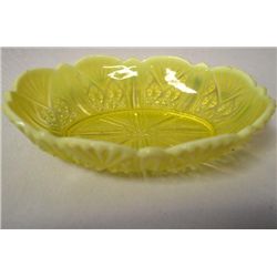 Yellow Vaseline & Opalescent Serving Dish