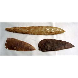 Collection of Large Stone Spear Points