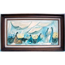DeGrazia Framed Print ''Flower Market''