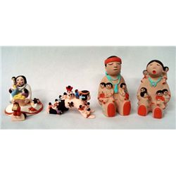 4 Miniature Composition Storyteller Dolls