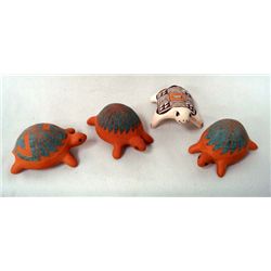 4Tradtional  Acoma Miniature Pottery Turtles