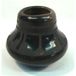 2 Mata Ortiz Black On Black Pottery Signed