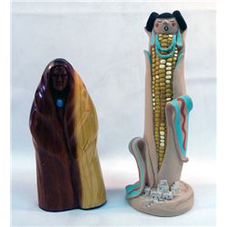 2 Native American Statues