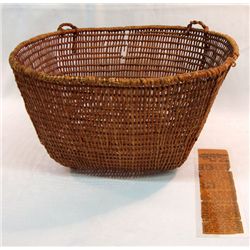 Antique North West Coast Clam Basket With Article