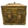 Image 4 : Antique Treasure Box Brass Cowhide Wood