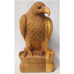 Indonesian Hand Carved Hibiscus Wood Eagle Statue