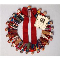 Guatemalan Wreath of Woven Folk Art Dolls