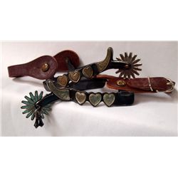 Pair Fancy Rodeo/Show Spurs Hearts and Jangle Bobs