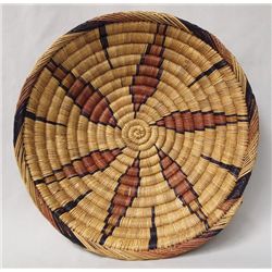 Moroccan Large Tri-color Bowl Shaped Woven Basket