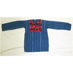 Guatemalan Woven Indigo Blue Cotton Shirt