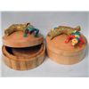 Image 2 : Mango Wood Keepsake Lidded Boxes Clay Lizards Tops