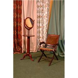 A Folding Campaign Chair with Spindle Deta...