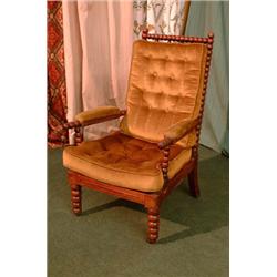 A Good 19th Century Oak Ball Turned Bobbin...