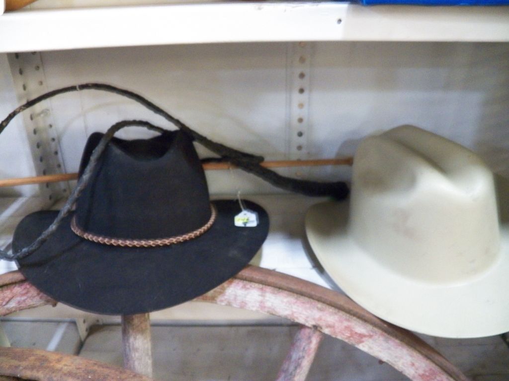 2Novelty Hats 1Cowboy hat with Arrow thru 1Cowboy Hard Hat