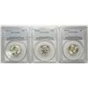 Image 1 : 3 DENVER MINT WASHINGTON QUARTERS PCGS MS-64