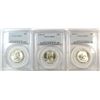 Image 1 : 1951 P,D,S SET OF WASHINGTON QUARTERS ALL PCGS MS-65