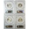 Image 2 : 1950, 51, 52, & 53 WASHINGTON QUARTERS ALL PCGS MS-64