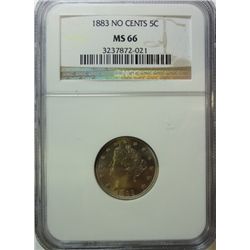 1883 NO CENTS LIBERTY NICKEL NGC MS-66