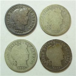 4 1895S Barber dimes  AG-  2 G- 1 VG