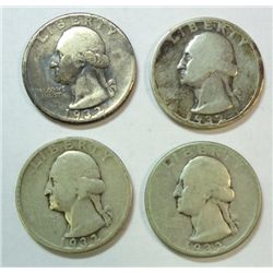4  1932D Washington quarters  good