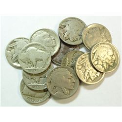 20 1918D Buffalo nickels weak dates and