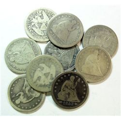 6  1853A/R-57-77S-78 Seated quarter  AG3