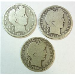 1896O-96S-97O Barber half $ shade below full good