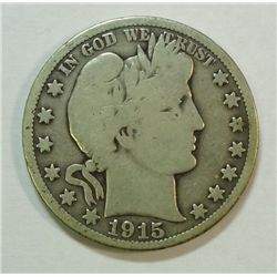 1915 Barber half $ solid rim VG