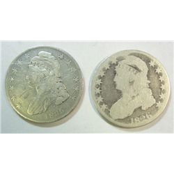 2 bust half $  1826 AG-1835 VF slightly bent