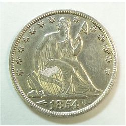1858O Seated half $  XF probably cleaned long ago