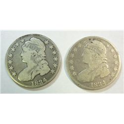 2  1834 Bust half $  VG/F