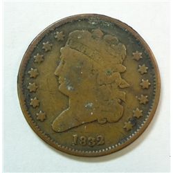 1832 half penny  VG/F