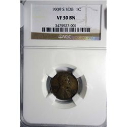 1909-S VDB LINCOLN CENT NGC VF-30