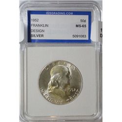 1952 FRANKLIN HALF DOLLAR, IGS MS 65