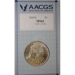 1886 MORGAN SILVER DOLLAR, MS 61