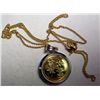 Image 2 : BEAUTIFUL NECKLACE CHINA 1/10 OZ .999 GOLD IN .925 STERLING CHAIN