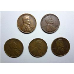 5  1931S Lincoln pennys avg Fine
