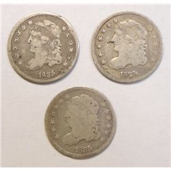 3  1835 Bust half dime  VG