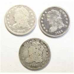 3  1836 Bust half dime  FINE