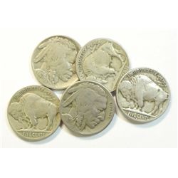 5  1926S  Buffalo nickels 1/2 horn FINE  very scarce