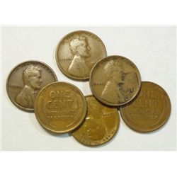 6 1924D Lincoln pennys  Fine or better