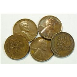 5 1931S Lincoln pennys VF/XF