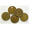 5 1909S Lincoln pennys fine or better