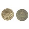 Image 2 : 2  Civil War tokens:  Wm Thiebrach Grocer  1863  dark