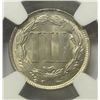 Image 4 : 1866 3 cent nickel  NGC UNC cleaned