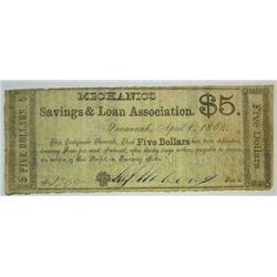 Mechanics savings & Loan Association . $5  VF